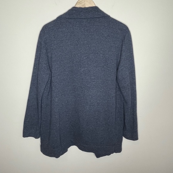 J.CREW warm gray waterfall draped wool fleece blend cardigan - Picture 4 of 4